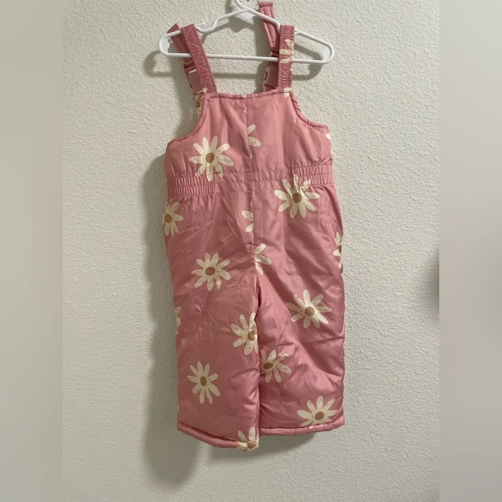 Carters Pink Floral toddler Kids Overall snowbibs